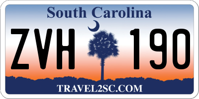 SC license plate ZVH190