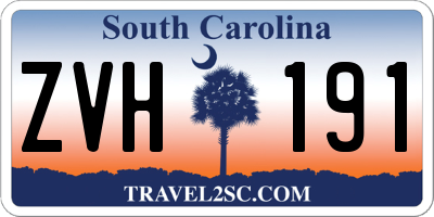 SC license plate ZVH191
