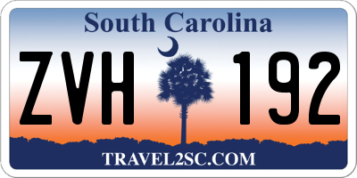 SC license plate ZVH192