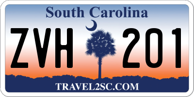 SC license plate ZVH201