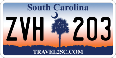SC license plate ZVH203