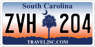 SC license plate ZVH204