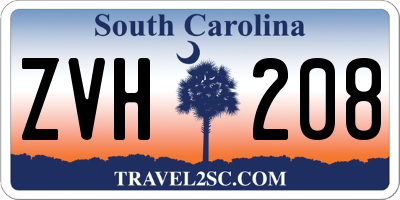 SC license plate ZVH208