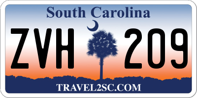 SC license plate ZVH209