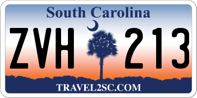 SC license plate ZVH213