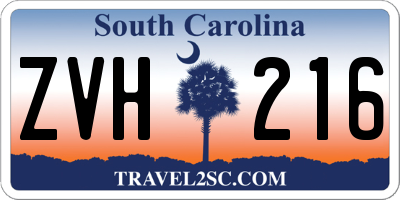 SC license plate ZVH216
