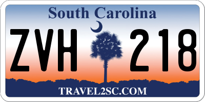 SC license plate ZVH218