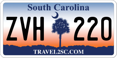 SC license plate ZVH220
