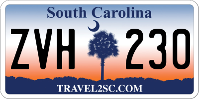 SC license plate ZVH230