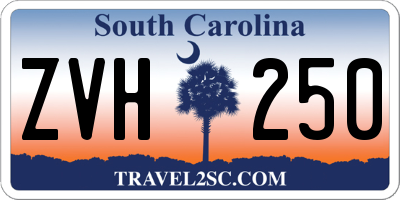 SC license plate ZVH250
