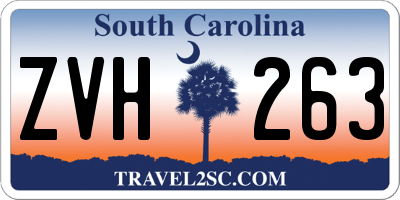 SC license plate ZVH263
