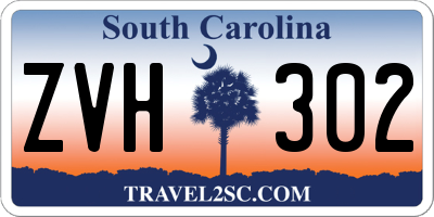 SC license plate ZVH302