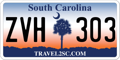SC license plate ZVH303
