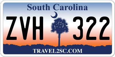 SC license plate ZVH322