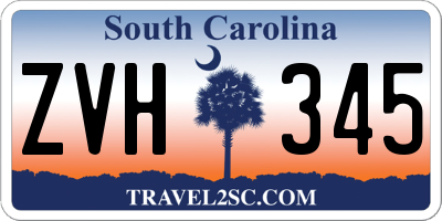 SC license plate ZVH345