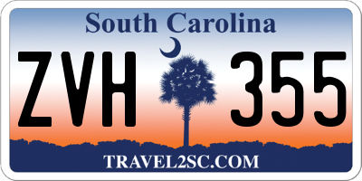 SC license plate ZVH355