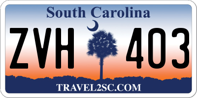 SC license plate ZVH403