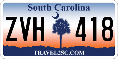 SC license plate ZVH418