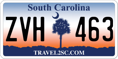 SC license plate ZVH463