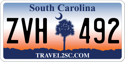 SC license plate ZVH492