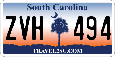 SC license plate ZVH494