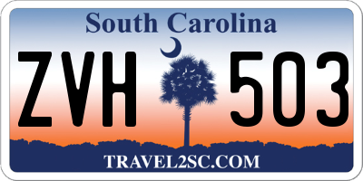 SC license plate ZVH503