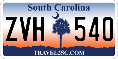 SC license plate ZVH540