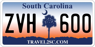 SC license plate ZVH600