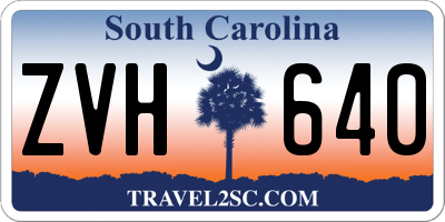 SC license plate ZVH640