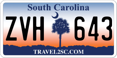SC license plate ZVH643