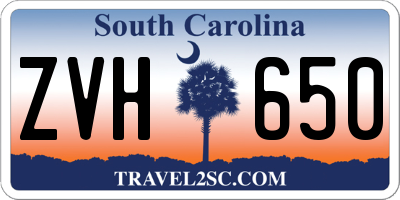SC license plate ZVH650