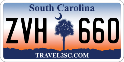 SC license plate ZVH660