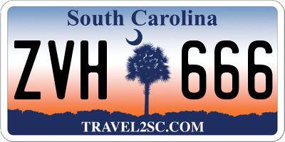 SC license plate ZVH666