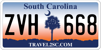 SC license plate ZVH668