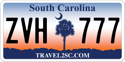 SC license plate ZVH777