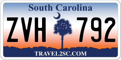 SC license plate ZVH792
