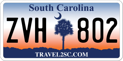 SC license plate ZVH802