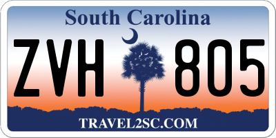 SC license plate ZVH805