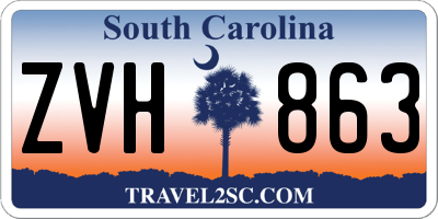 SC license plate ZVH863