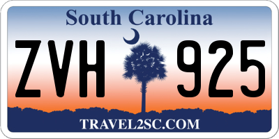 SC license plate ZVH925