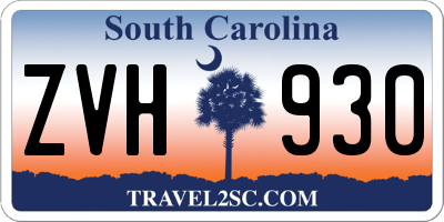 SC license plate ZVH930