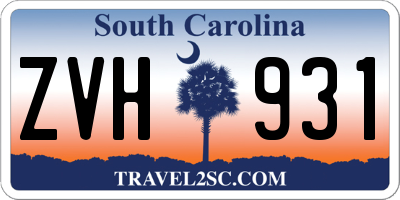 SC license plate ZVH931
