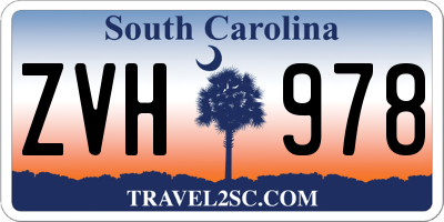 SC license plate ZVH978