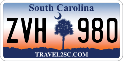 SC license plate ZVH980