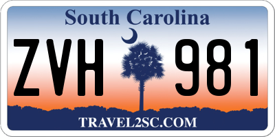 SC license plate ZVH981