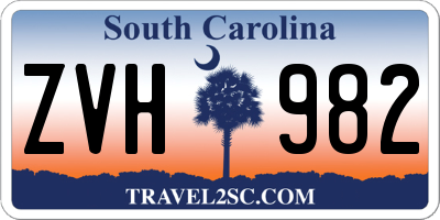 SC license plate ZVH982