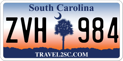 SC license plate ZVH984