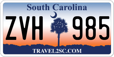SC license plate ZVH985