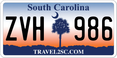 SC license plate ZVH986