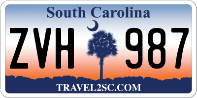 SC license plate ZVH987